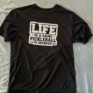 mens size small short sleeve tee shirt black pickleball graphic  athletic tee